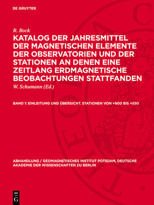 cover image of Einleitung und Übersicht. Stationen von +900 bis +550
